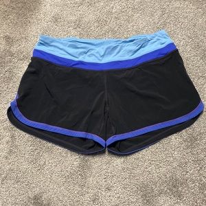 Black & Blue Lululemon Groovy Run Shorts, 8